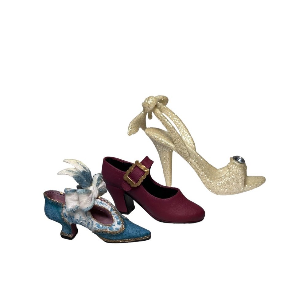 Vintage Mini High Heels Shoes Set Handmade Mini Heels Vintage Decor Multicolor